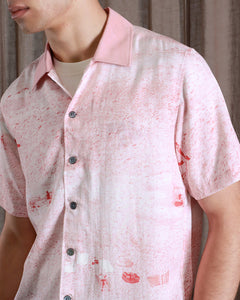 Far Afield Busey Shirt - Rose Pink Beach Print