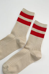 Le Bon Shoppe Her Varsity Socks - Red - White Feather Boutique