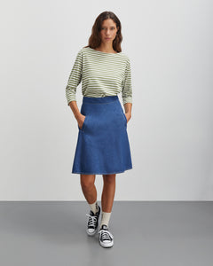 Mads Norgaard Stripe Silje Tee - Mosstone