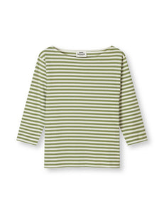 Mads Norgaard Stripe Silje Tee - Mosstone