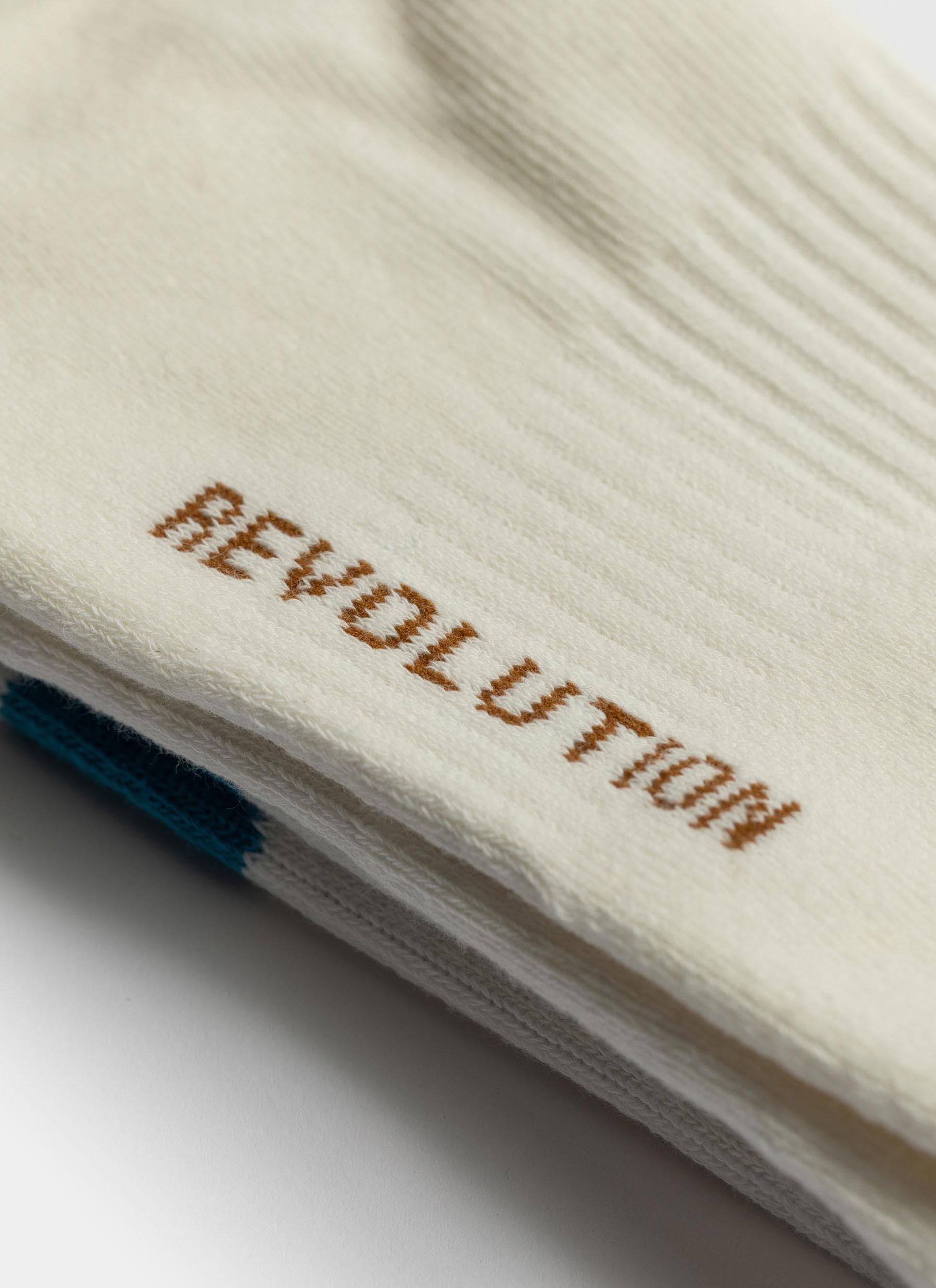Revolution Jacquard Crew Sock - White/Blue