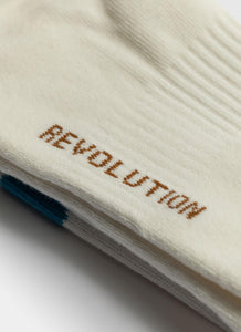 Revolution Jacquard Crew Sock - White/Blue