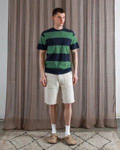 Far Afield Bold Stripe Pocket T-shirt - Navy/Frosty Green