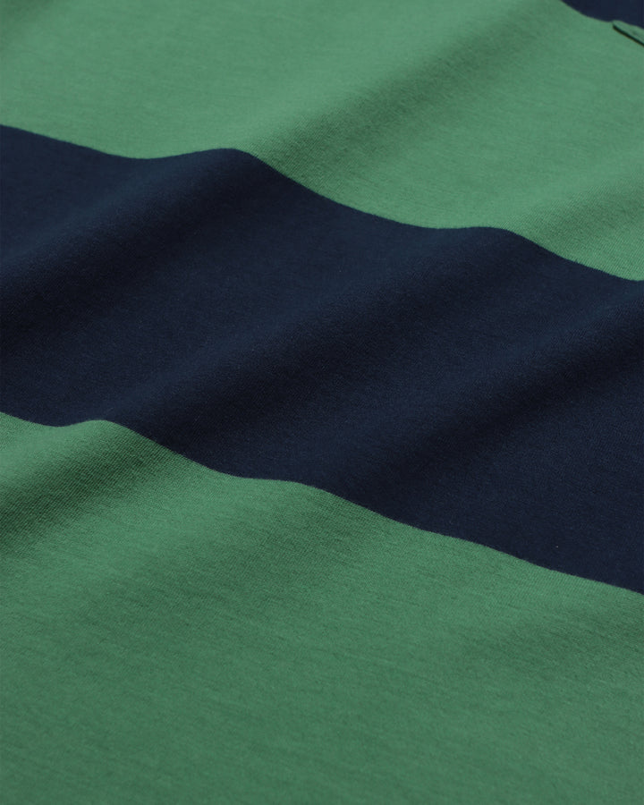 Far Afield Bold Stripe Pocket T-shirt - Navy/Frosty Green