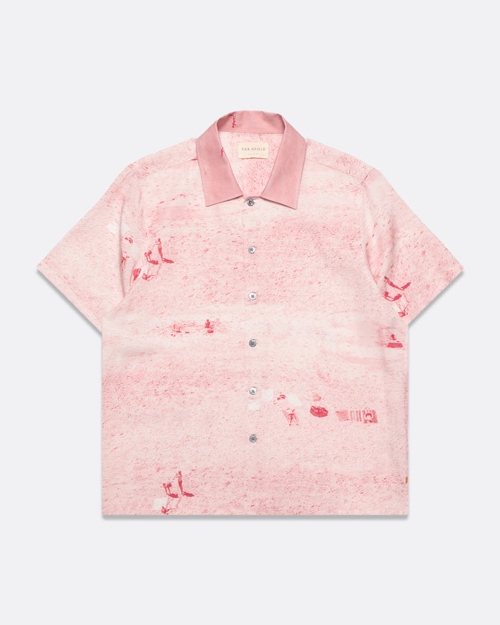 Far Afield Busey Shirt - Rose Pink Beach Print