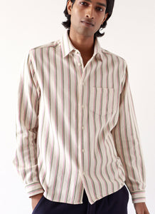 Far Afield Classic Shirt _ White Kuki Stripe