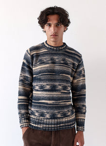 Far Afield Hosono Knit - Navy/Cornstalk Raised Stripe
