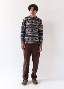 Far Afield Hosono Knit - Navy/Cornstalk Raised Stripe
