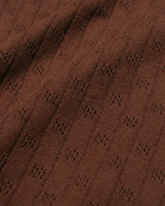 Far Afield Jacobs Polo - Brown Perforated Lace