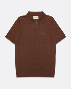Far Afield Jacobs Polo - Brown Perforated Lace