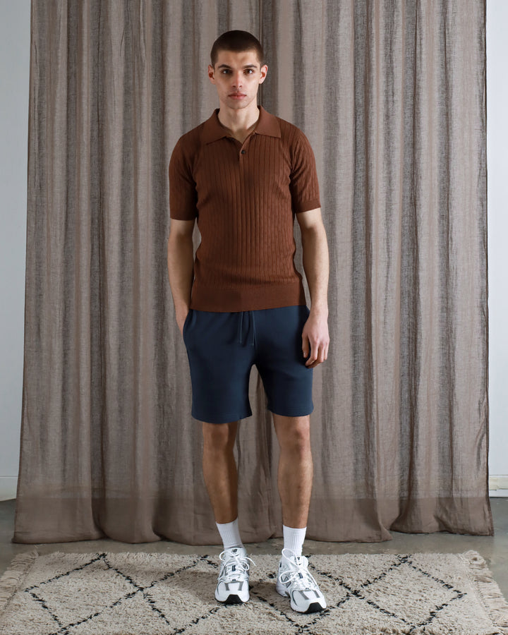 Far Afield Jacobs Polo - Brown Perforated Lace