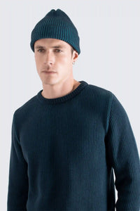 Far Afield Ribbed Knit Beanie - Blue