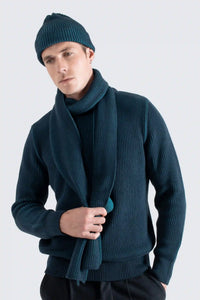 Far Afield Ribbed Knit Scarf - Blue