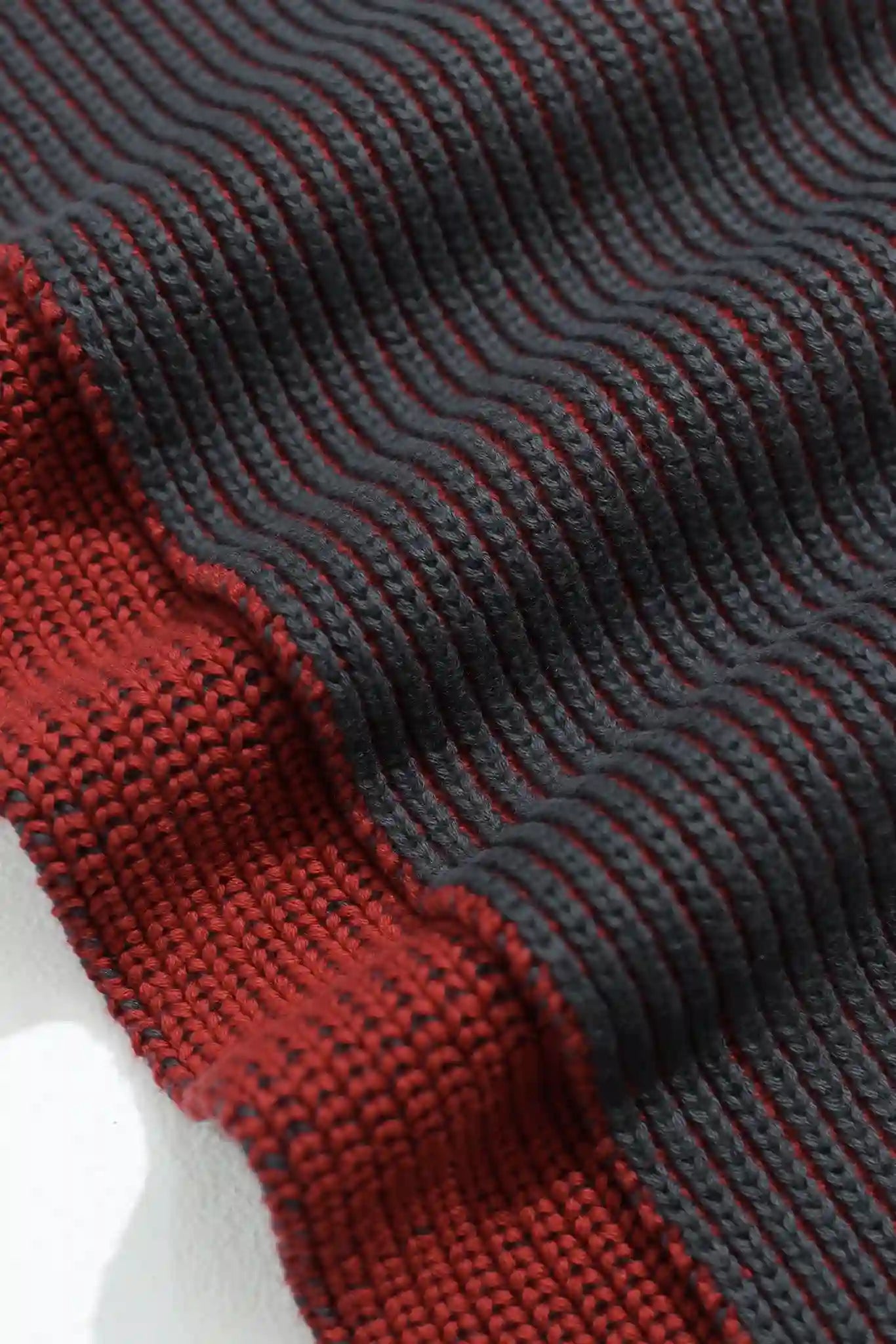 Far Afield Ribbed Knit Scarf - Red