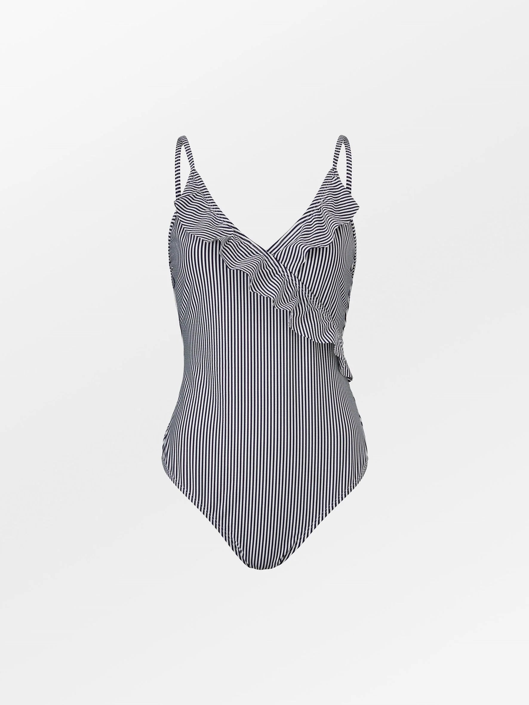 Becksondergaard Striba Bly Frill Swimsuit