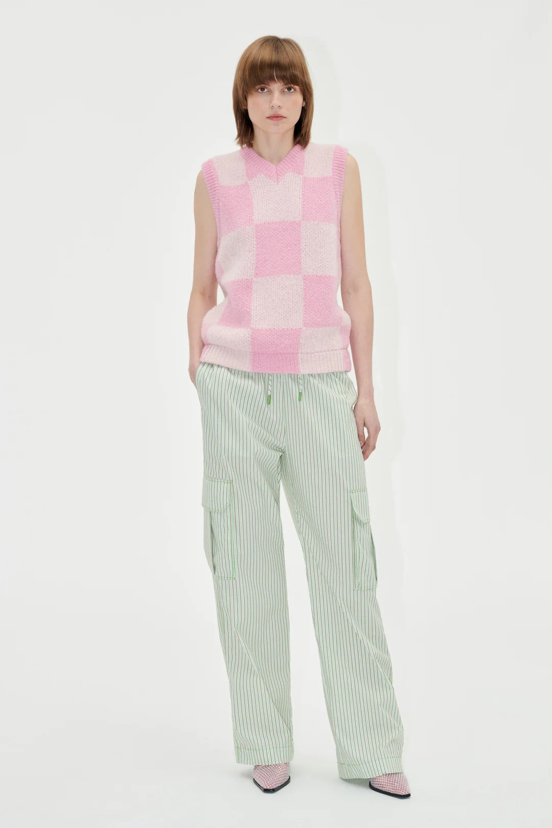 Stine Goya Noa Vest - Orchid Check