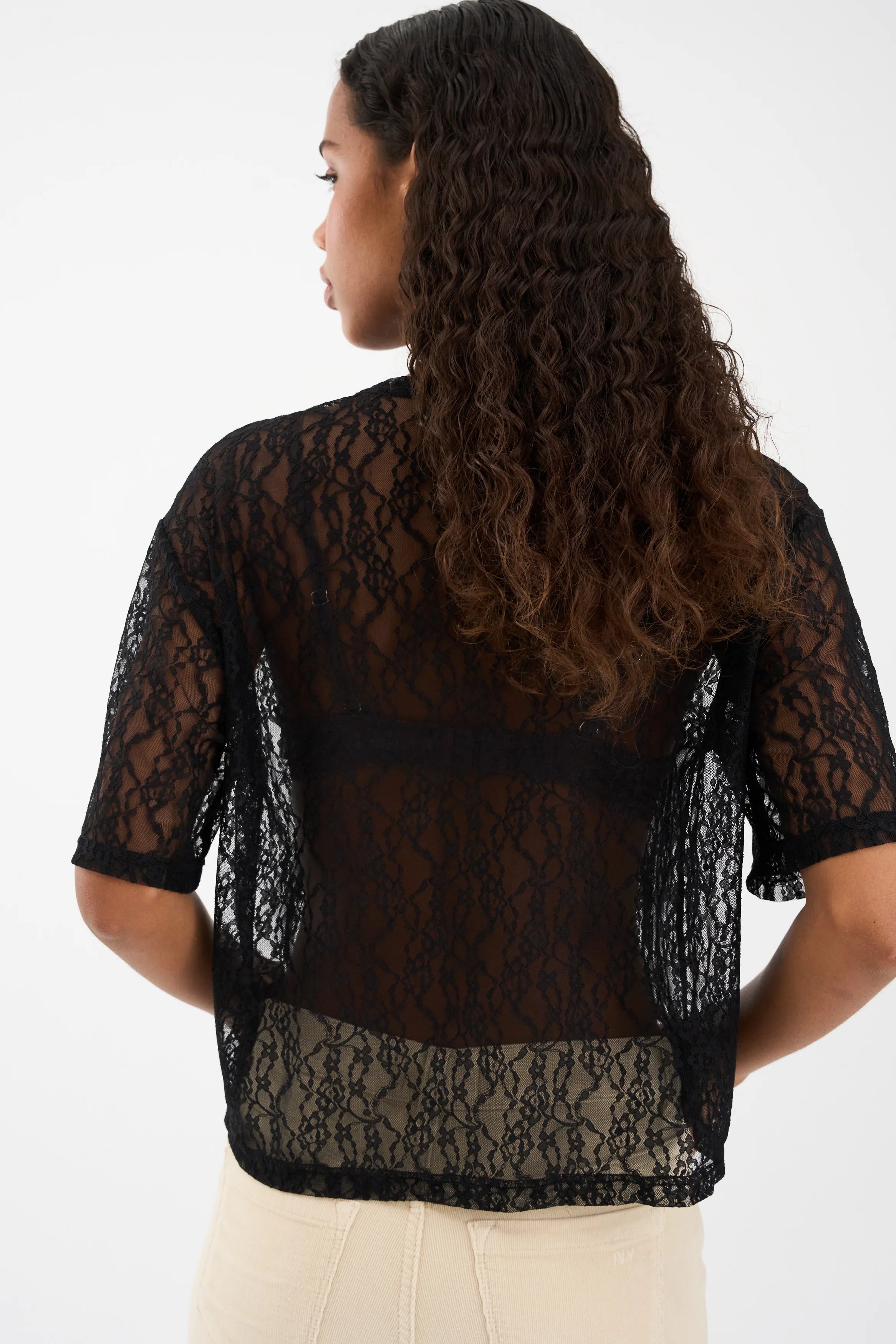 IVY Lara Lace Tee - Black