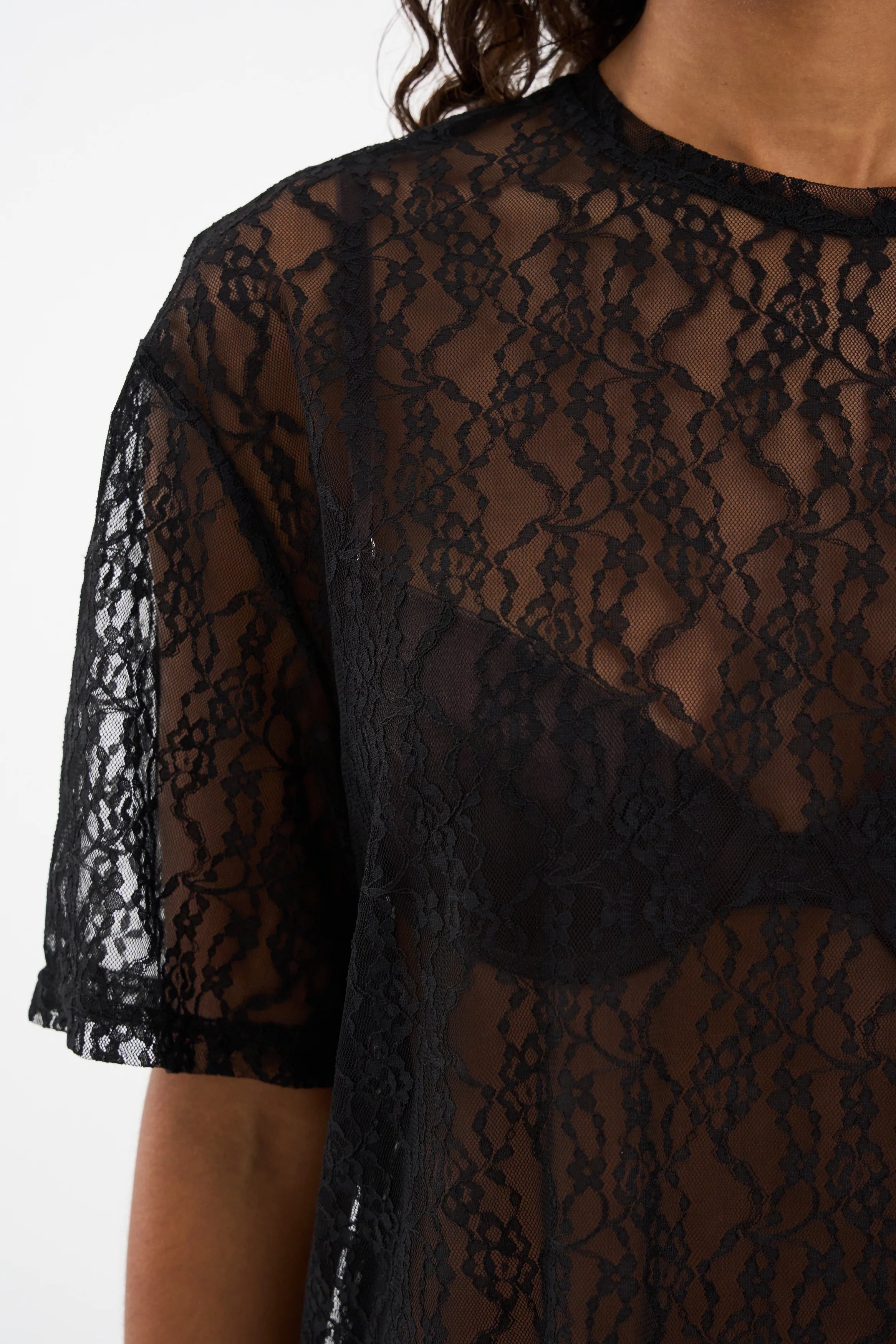 IVY Lara Lace Tee - Black