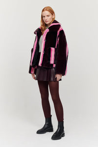 Jakke Traci Coat - Burgundy Stripe