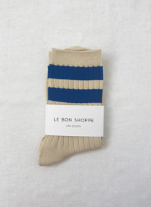 Le Bon Shoppe Her Varsity Socks - Azure