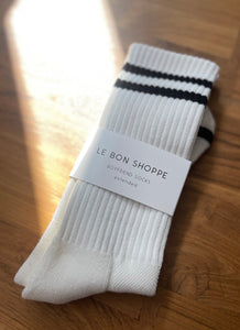 Le Bon Shoppe Extended Boyfriend Socks - White