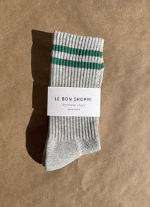 Le Bon Shoppe Extended Boyfriend Socks - Grey