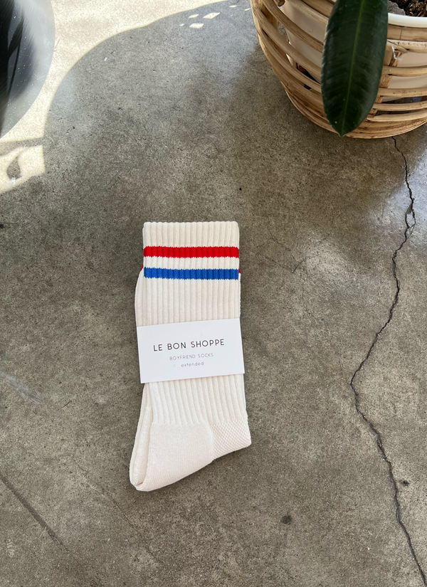 Le Bon Shoppe Extended Boyfriend Socks - Milk