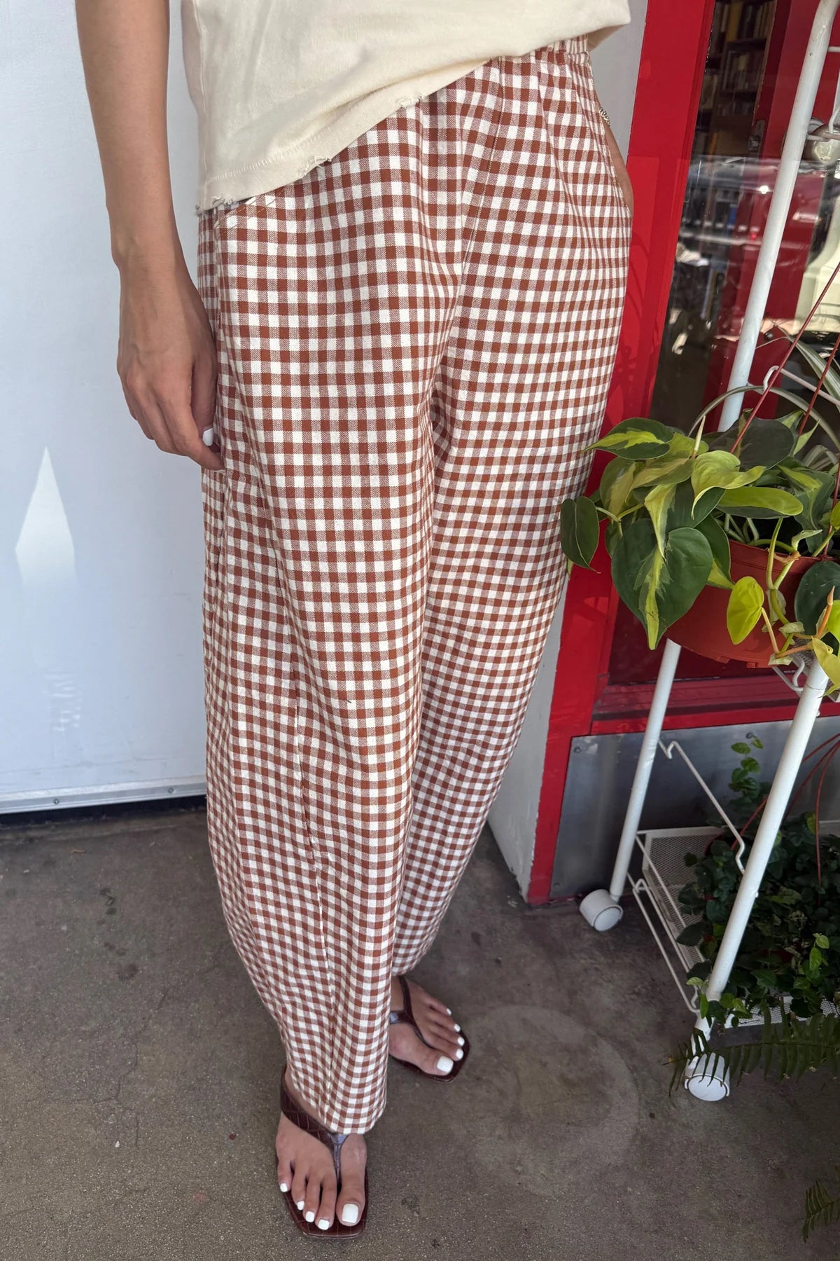 Le Bon Shoppe Arc Pants - Cinnamon Gingham