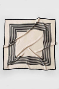 Le Scarf Large Silk Scarf - Sand & Black