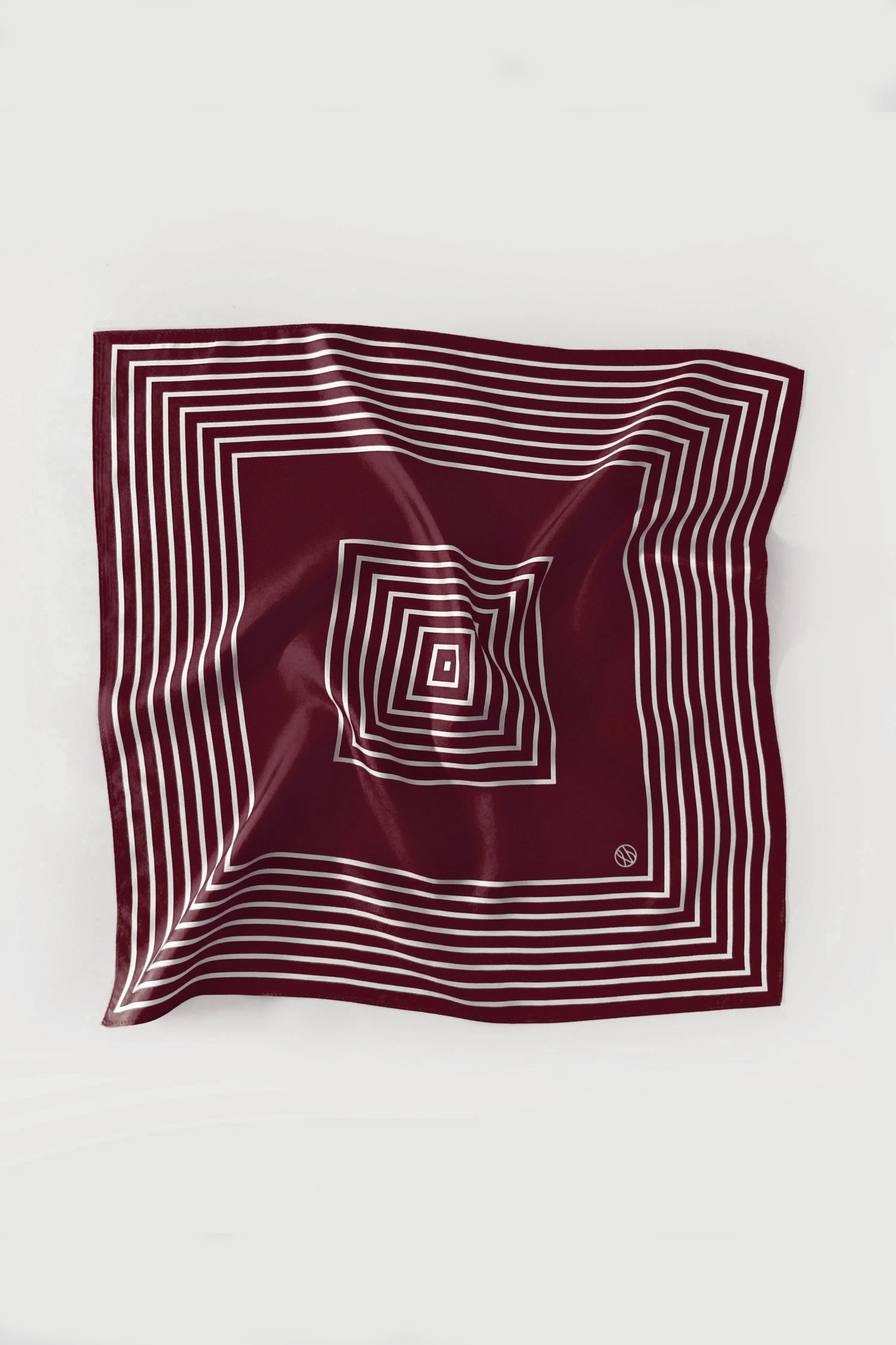 Lescarf Silk Scarf - Red Wine & Black