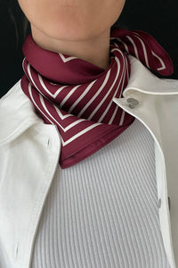 Lescarf Silk Scarf - Red Wine & Black