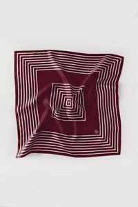 Lescarf Silk Scarf - Red Wine & Black