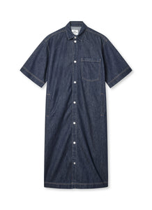 Mads Norgaard Cosy Denim Violet Dress - Dark Indigo