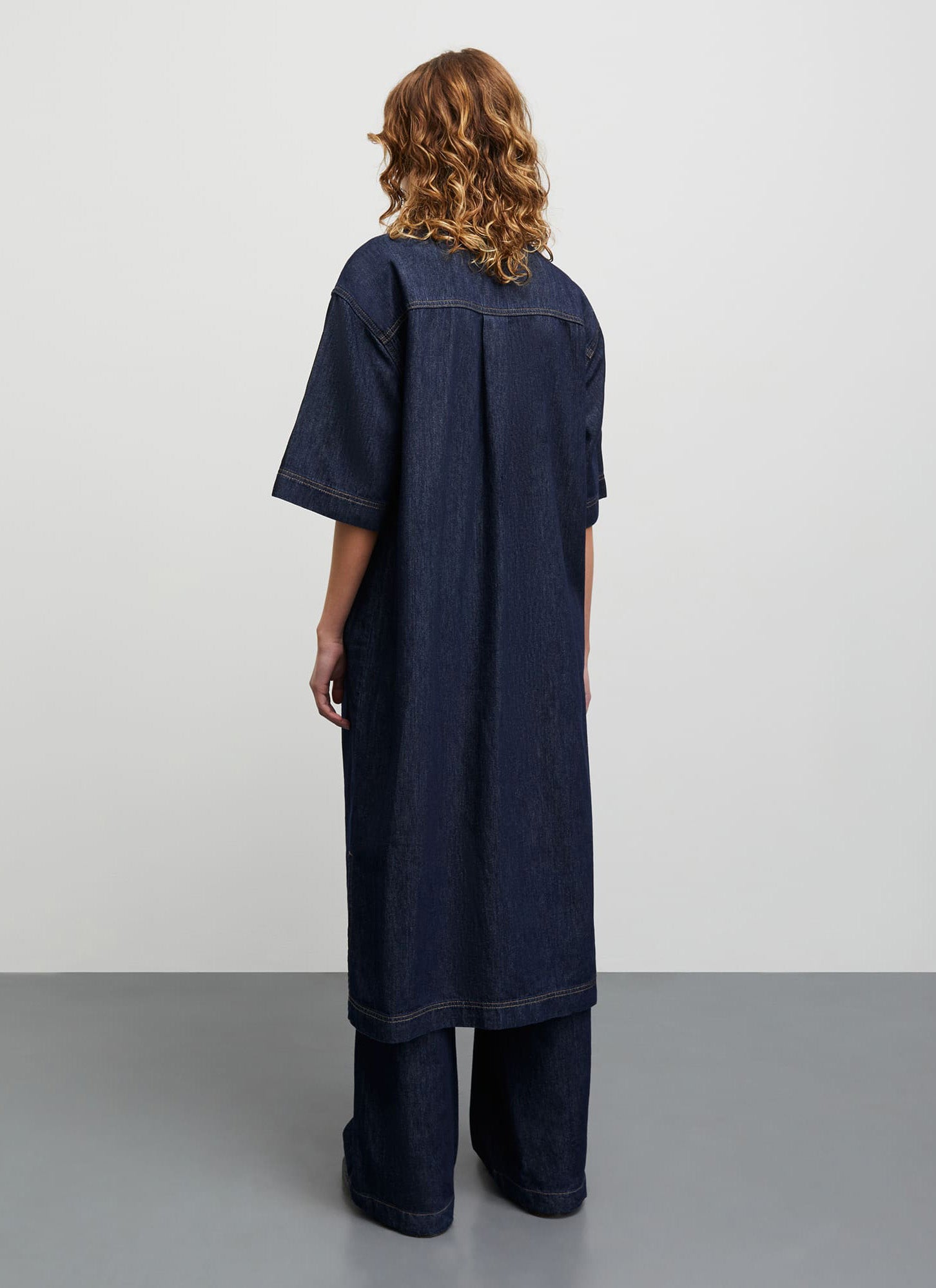 Mads Norgaard Cosy Denim Violet Dress - Dark Indigo