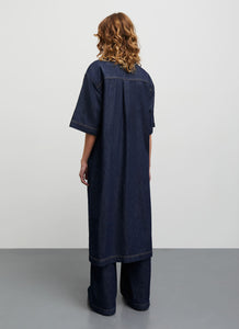 Mads Norgaard Cosy Denim Violet Dress - Dark Indigo