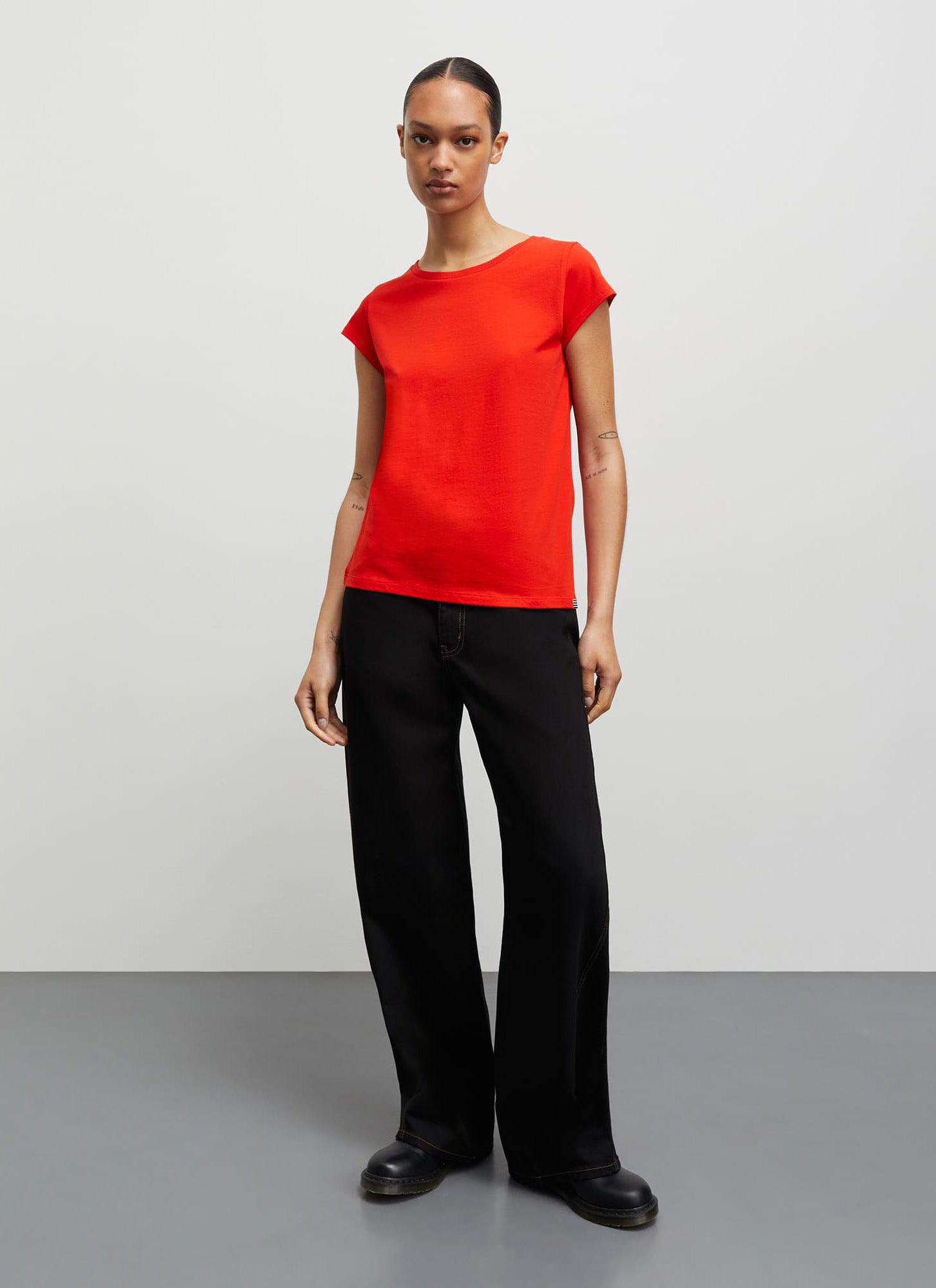 Mads Norgaard Organic Jersey Teasy Tee - Fiery Red