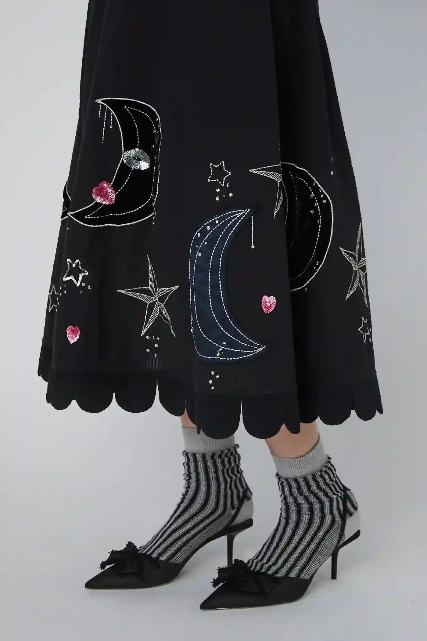 Stella Nova Moon & Star Embroidered Midi Dress