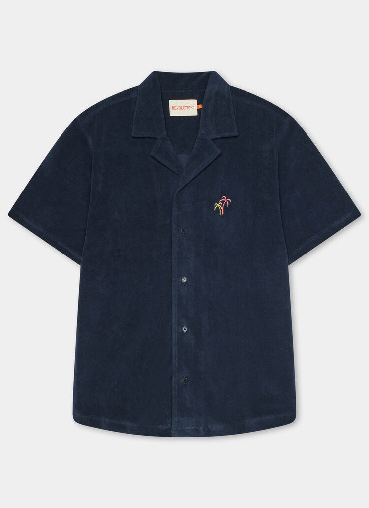 Revolution Terry Cuban Shirt - Navy