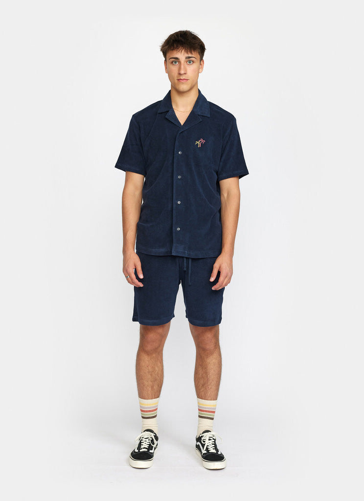 Revolution Terry Cuban Shirt - Navy