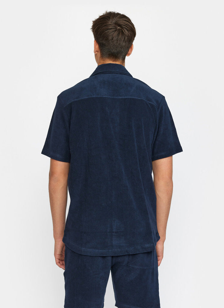 Revolution Terry Cuban Shirt - Navy