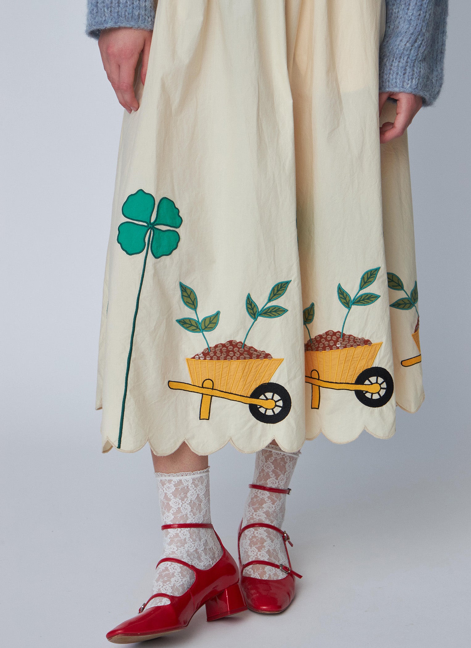 Stella Nova Embroidered Midi Skirt