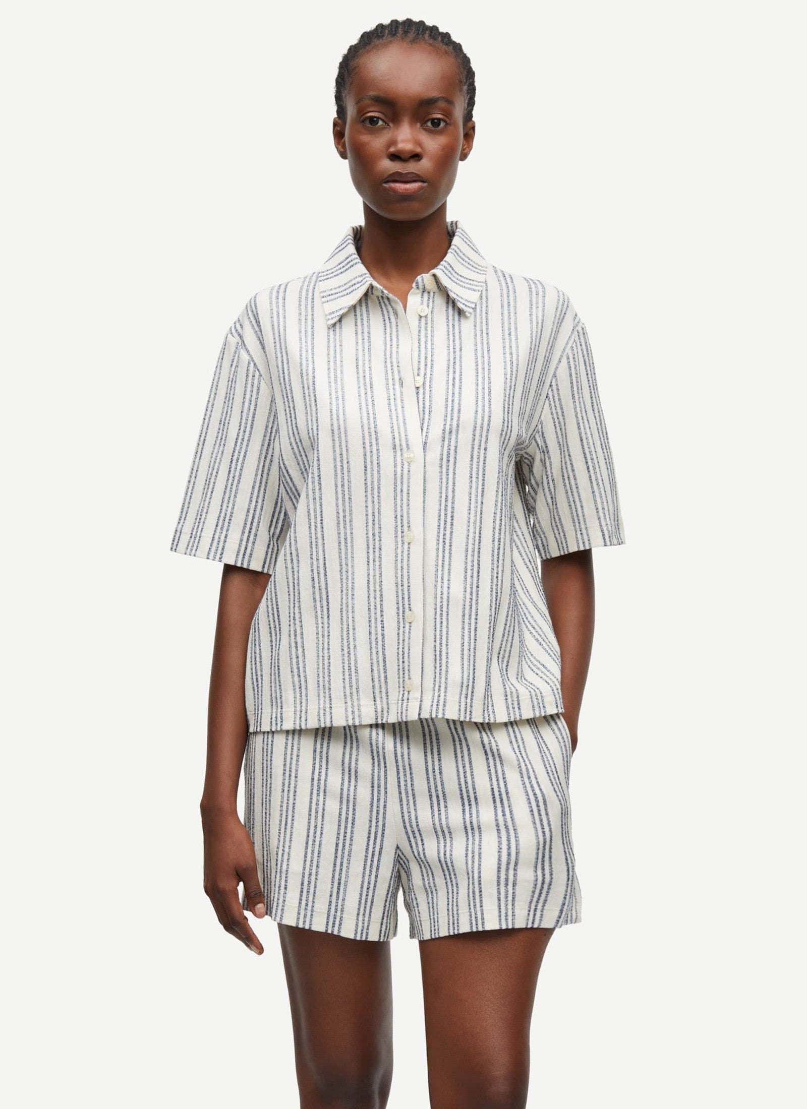Samsoe Samsoe Sakaja Shirt - Natural Jasper Stripe