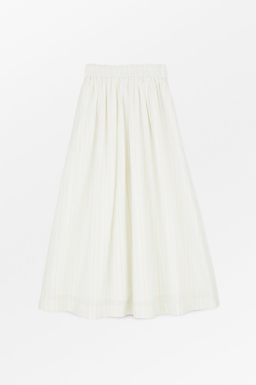 Skall Studio Dagny Skirt - White/Yellow Dobby Stripe