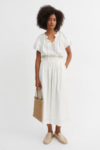 Skall Studio Dagny Skirt - White/Yellow Dobby Stripe