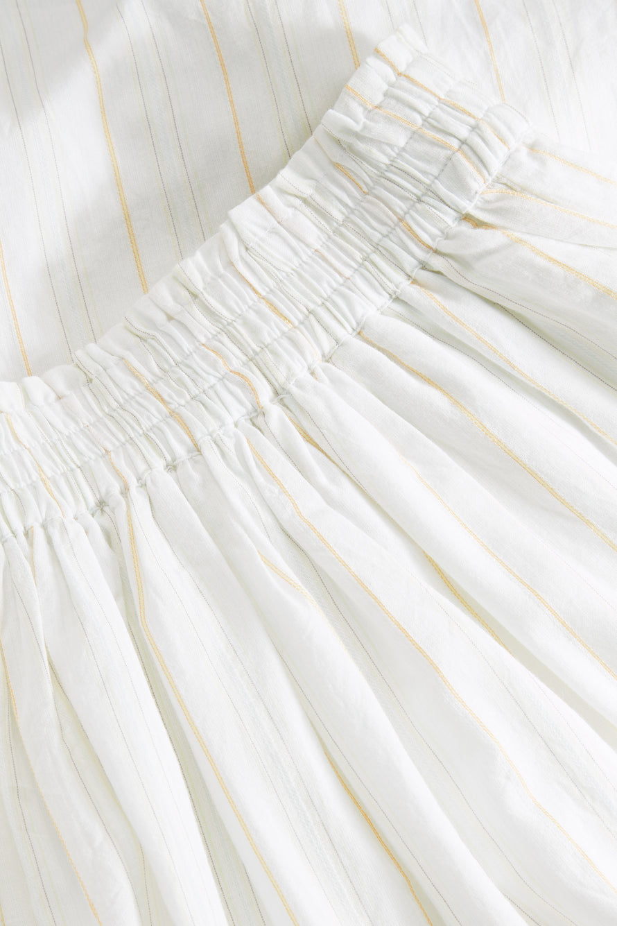 Skall Studio Dagny Skirt - White/Yellow Dobby Stripe