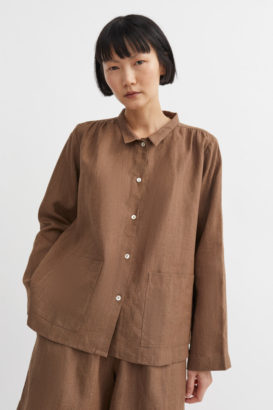 Skall Studio Nettle Shirt - Cedar Brown