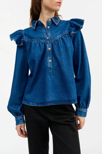Skall Studio Mille Blouse - Vintage Blue Denim