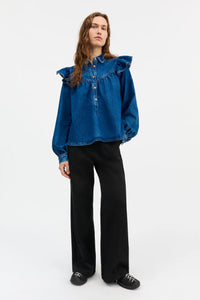 Skall Studio Mille Blouse - Vintage Blue Denim