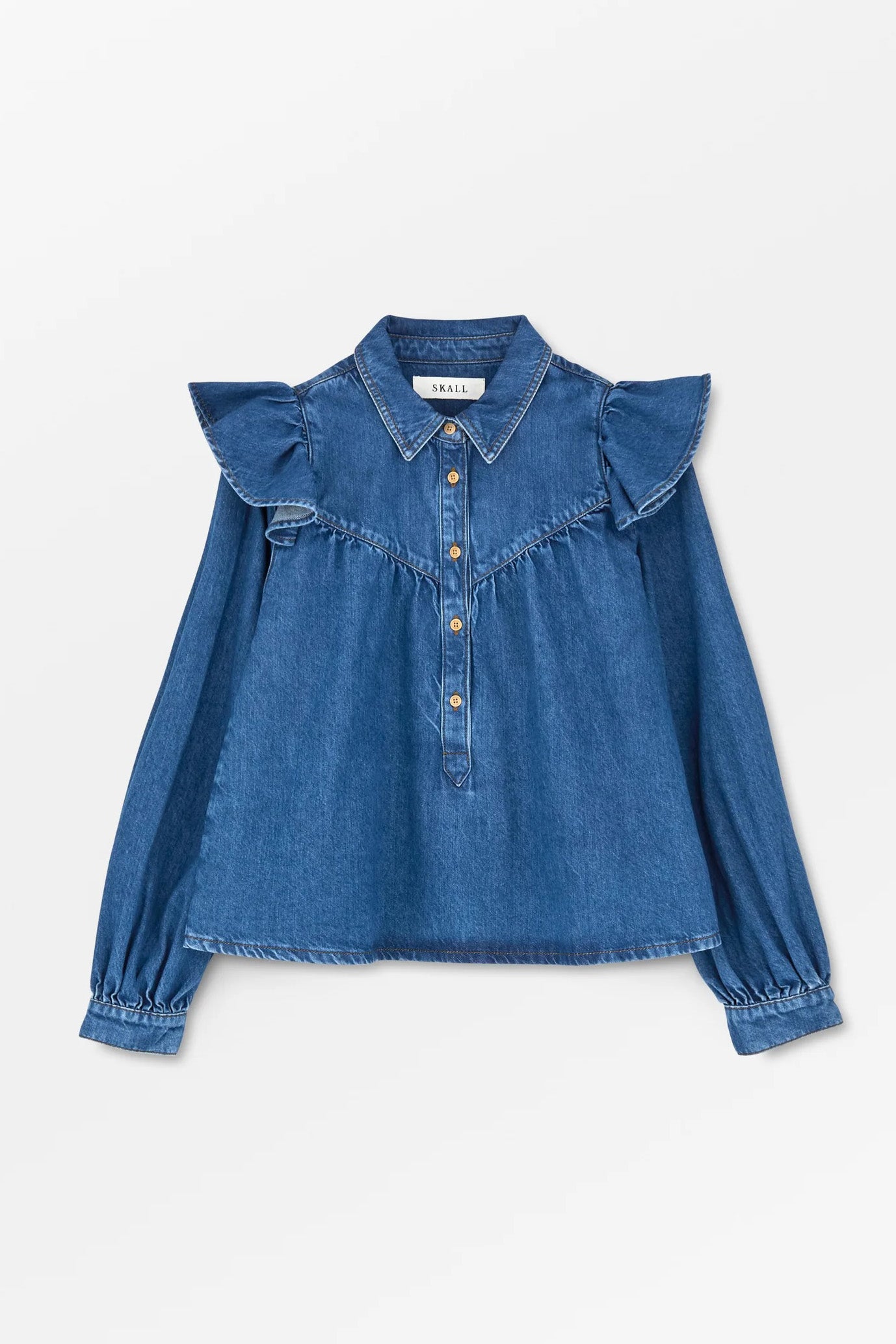 Skall Studio Mille Blouse - Vintage Blue Denim