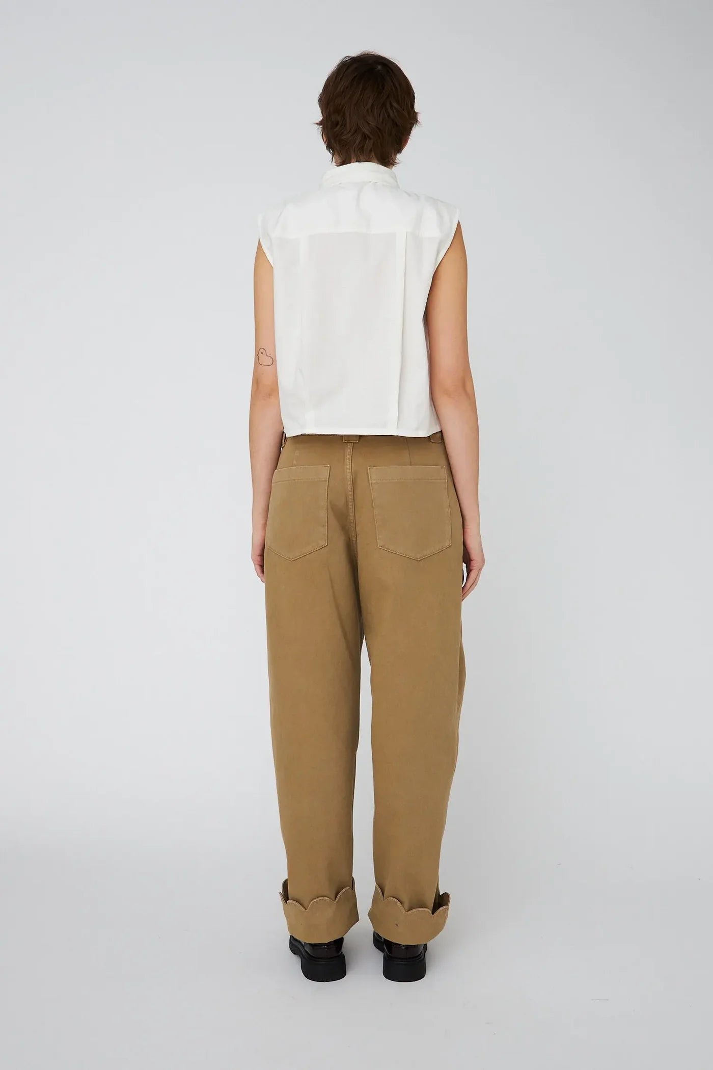 Stella Nova Low Waist Cotton Pants with Scallop Edge